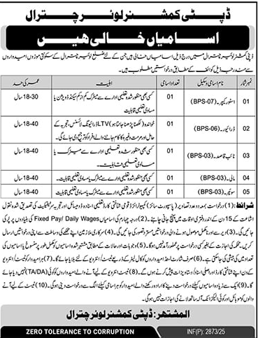 Jobs in Deputy Commissioner Lower Chitral